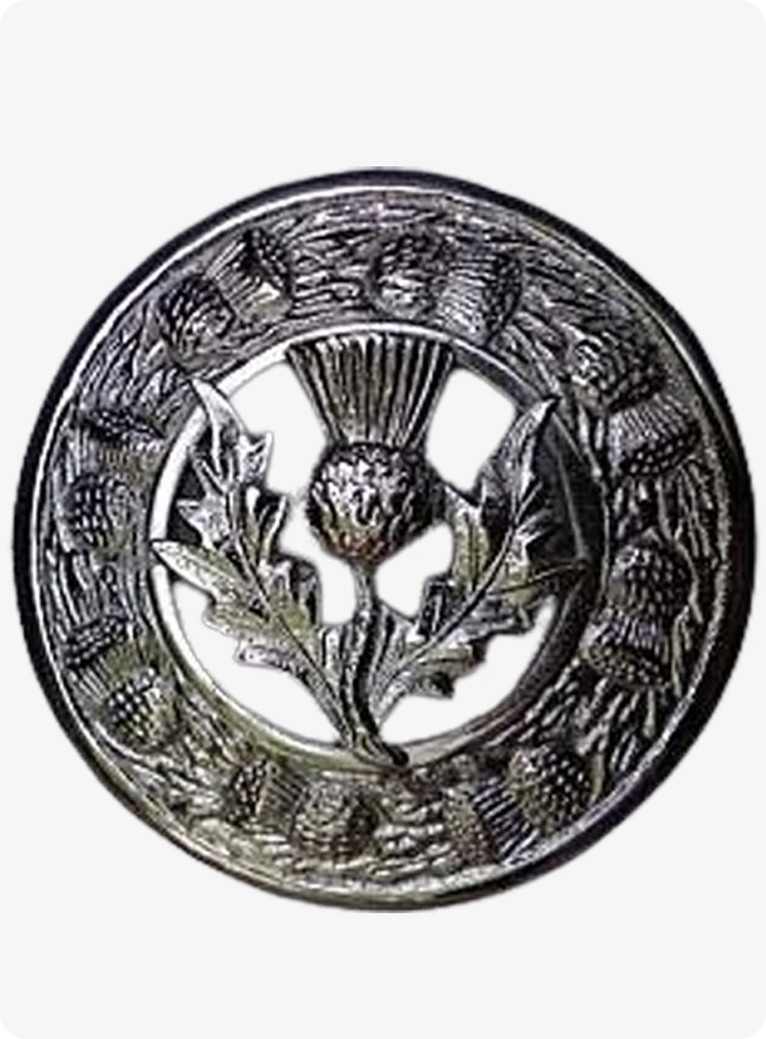 Custom Made Antique Thistle Plaid Brooch