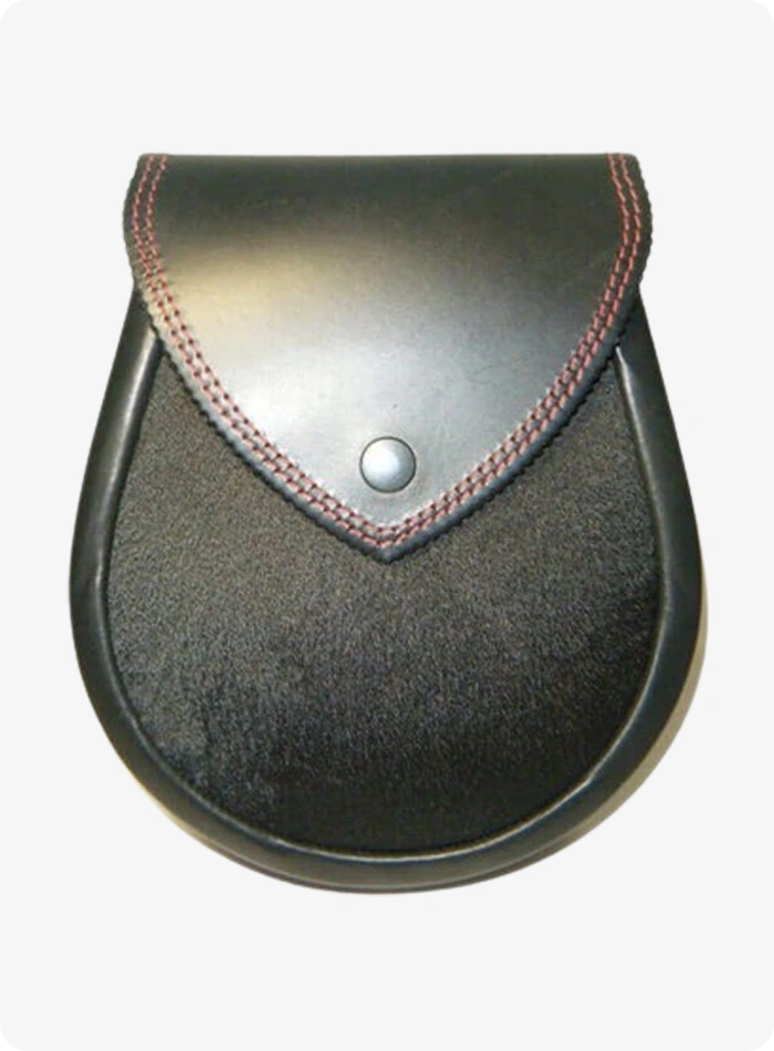 Custom Made Black Hair Lomond Leather Sporran