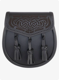 Black Laser Etched Leather Sporran