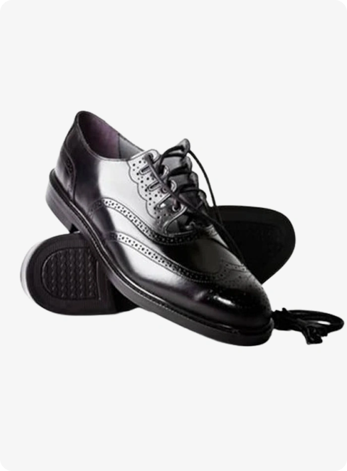 Black Leather Ghillie Shoes