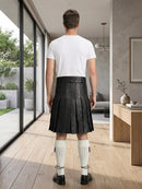 Black Leather Utility Kilt Back Side