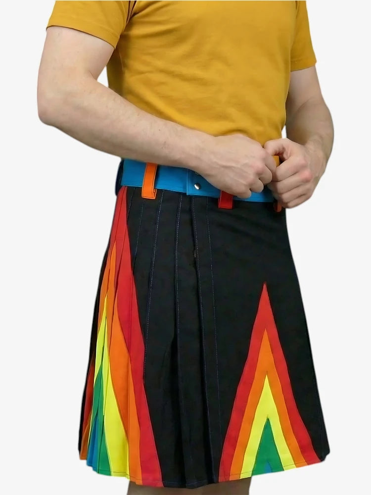 Gonna Arcobaleno Nera Moderna