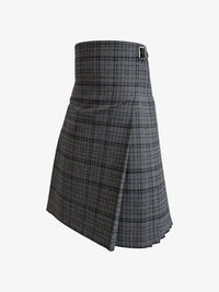 Gray plaid kilt on a white background