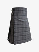 Gray plaid kilt on a white background