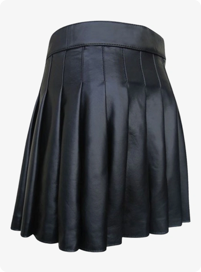 Custom Made Black Women's Leather Kilt