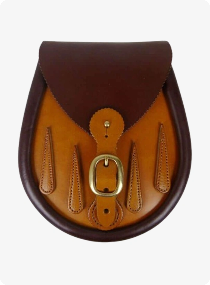 Sporran Lomond in Pelle Marrone Tan a Goccia Su Misura
