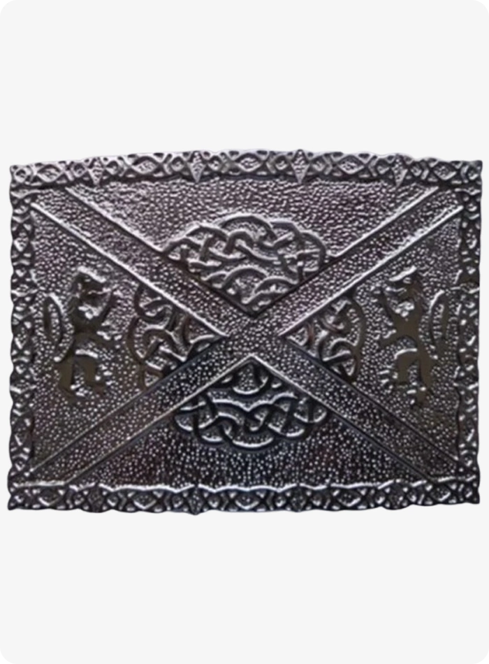 Custom Made Celtic Lion Rampant Saltire Kilt Belt Buckle