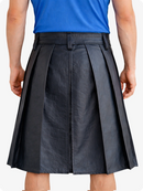 Charcoal Genuine Leather Utility Kilt with Studded Waistband