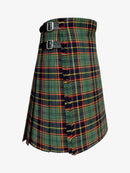Plaid kilt with a belt on a white background
