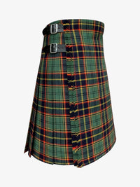 Plaid kilt with a belt on a white background