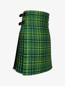 Green plaid kilt on a white background