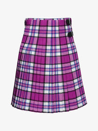 Purple plaid kilt on a white background