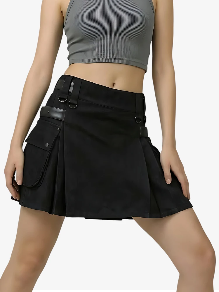 Kilt Utility Nero Su Misura da Donna
