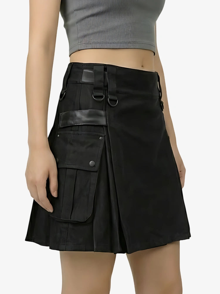 Kilt Utility Nero Su Misura da Donna