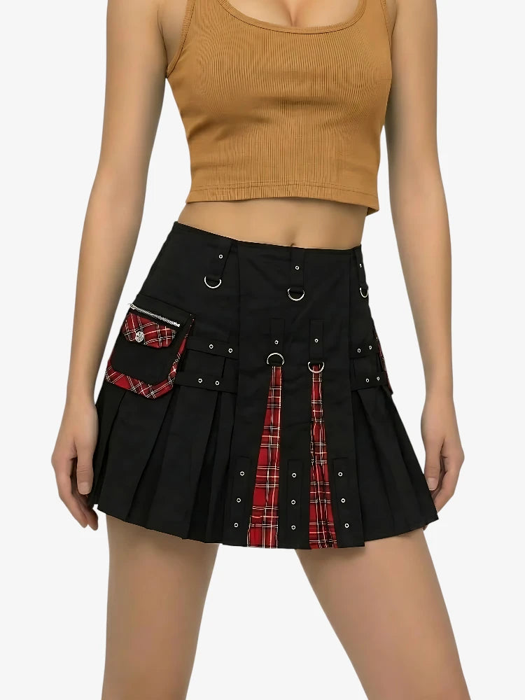 Kilt Ibrido Nero e Rosso su Misura da Donna