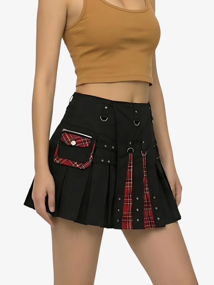 Kilt Ibrido Nero e Rosso su Misura da Donna