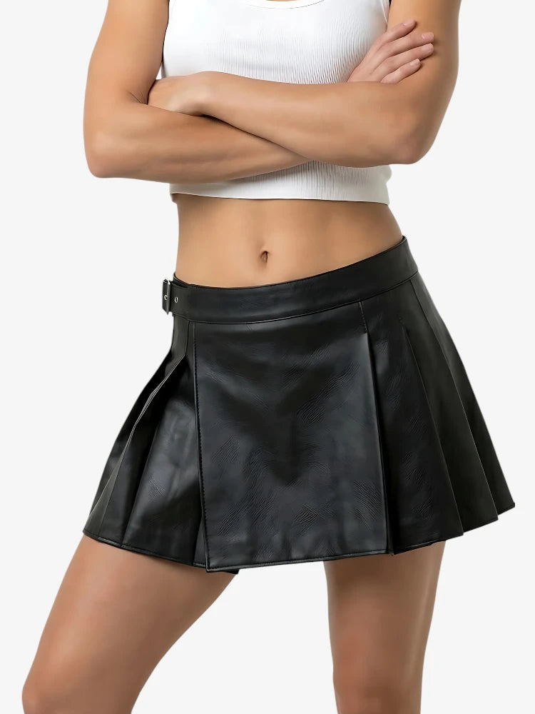 Kilt in Pelle Nera su Misura da Donna