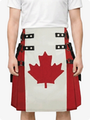Kilt with a red maple leaf design on a white background