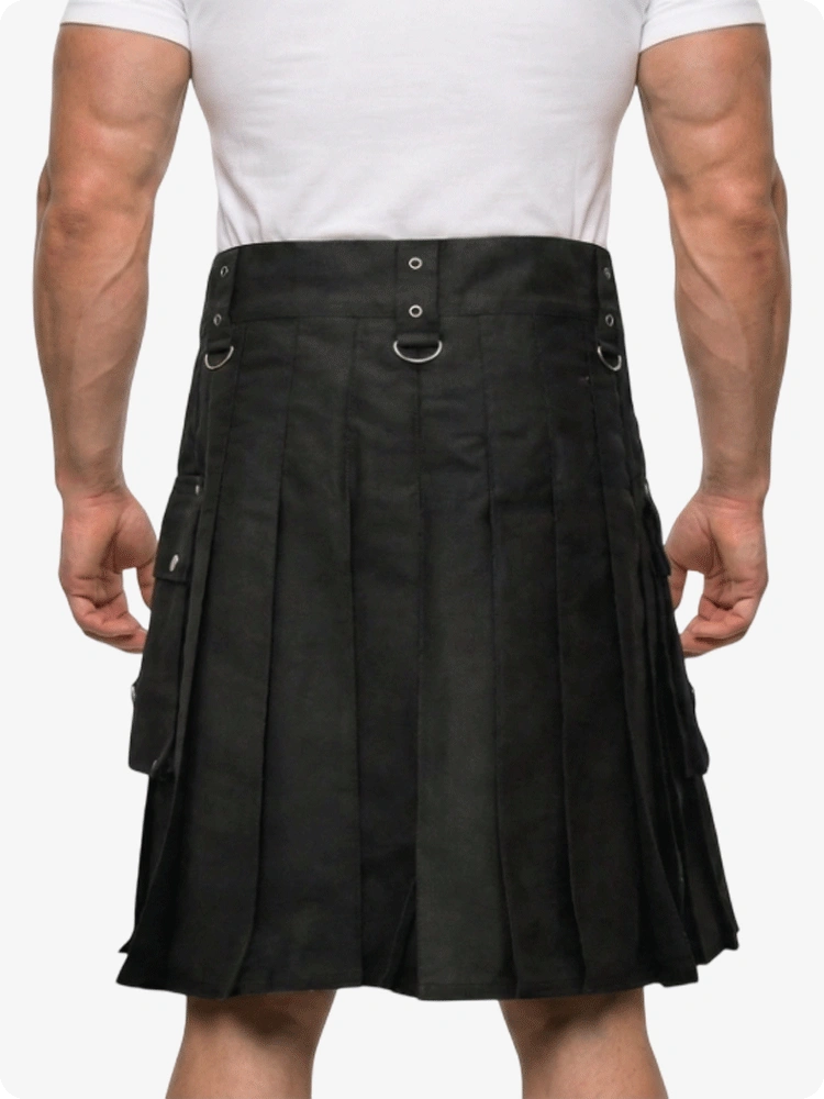 Custom Made Gothic Fashion Black Utility kilt