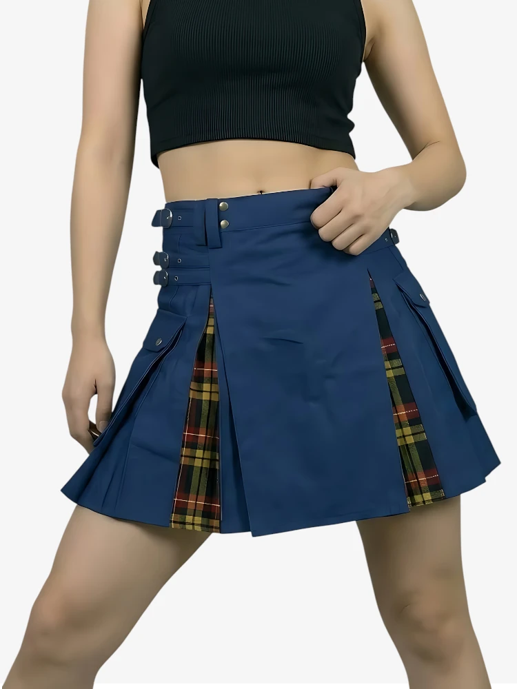 Kilt Ibrido Utility Blu Navy su Misura da Donna