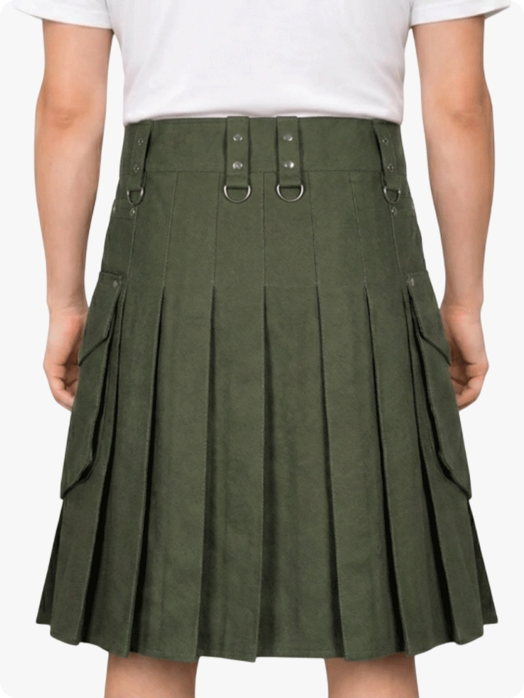 Kilt Utility Casual Verde Oliva Su Misura