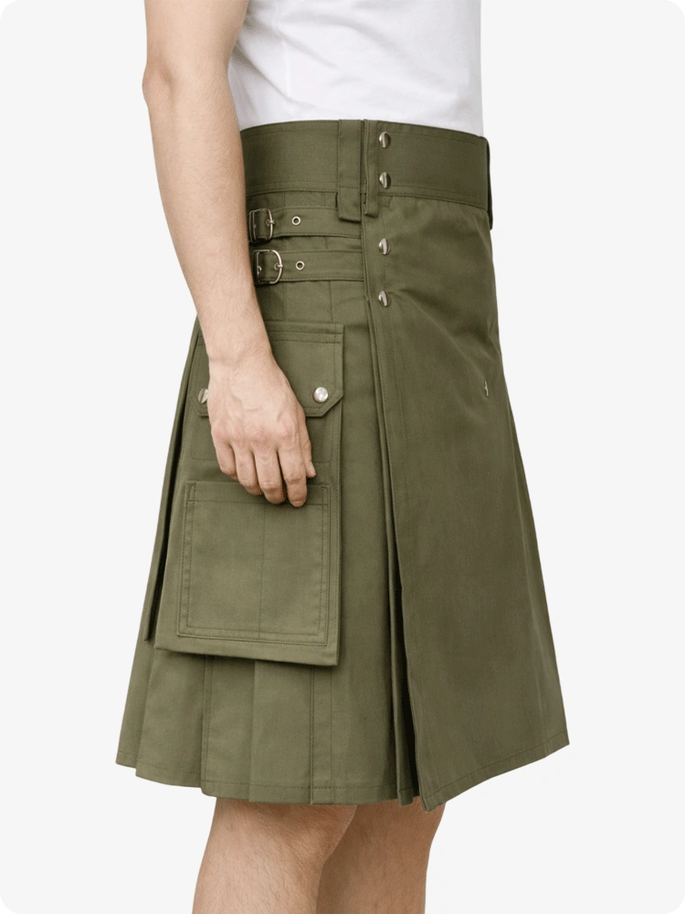Kilt utility premium verde oliva su misura
