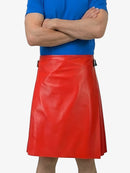 Kilt in pelle rossa su misura