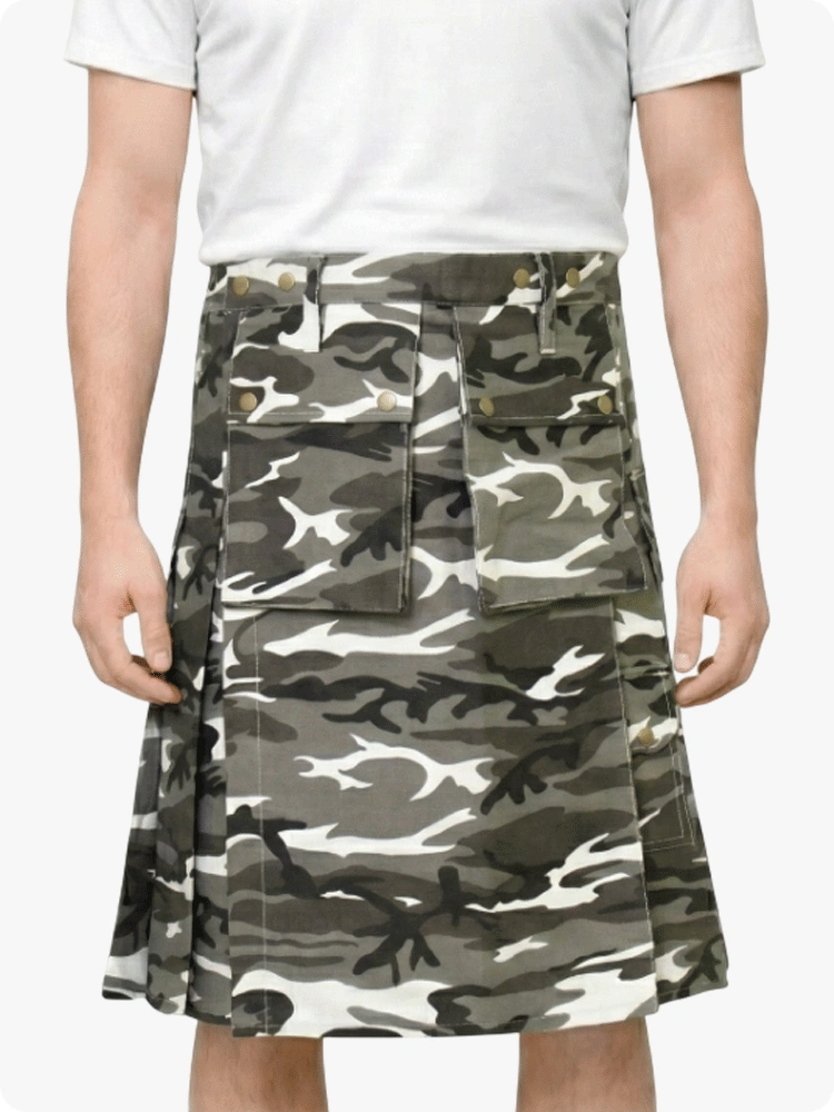 Custom Made Urban Snow Camo Kilt