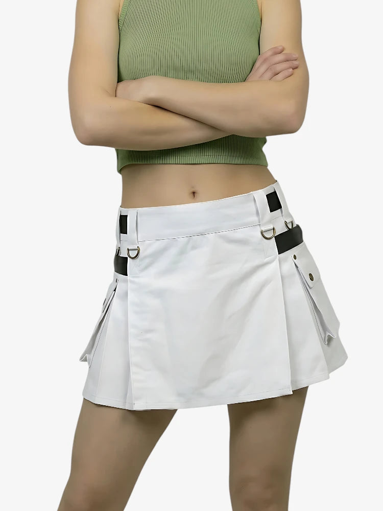 Kilt Utility Bianco Su Misura da Donna