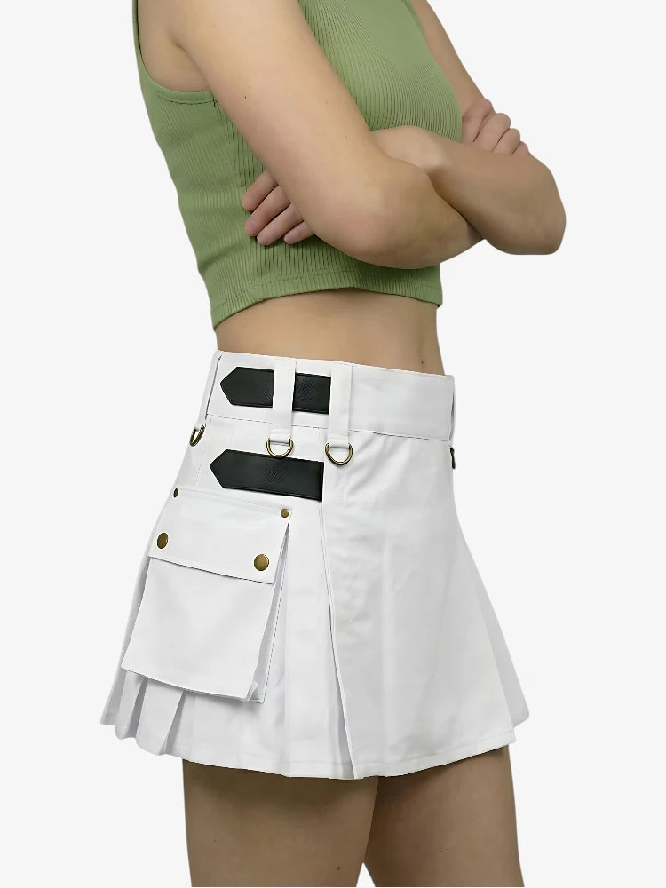Kilt Utility Bianco Su Misura da Donna