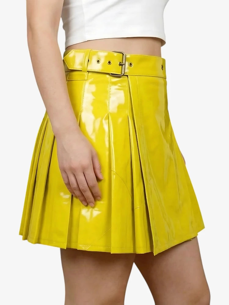Kilt in Pelle Gialla su Misura da Donna