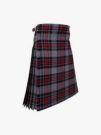 Plaid kilt with a belt on a white background