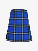 Blue plaid kilt on a white background