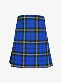 Blue plaid kilt on a white background