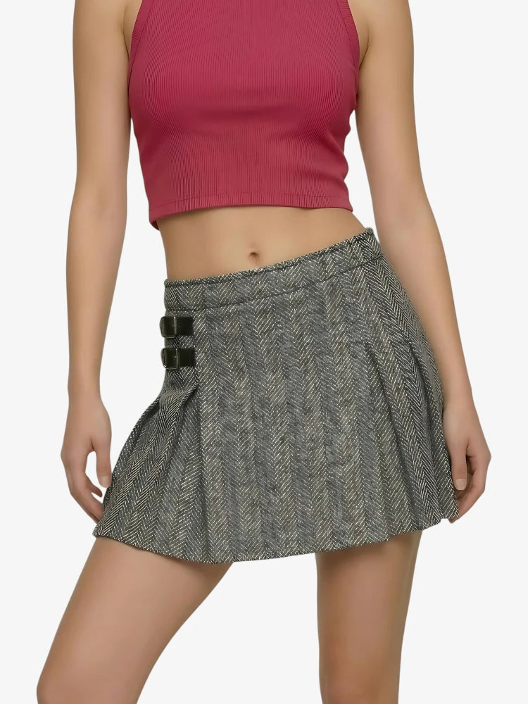 Kilt in Tweed Grigio da Donna