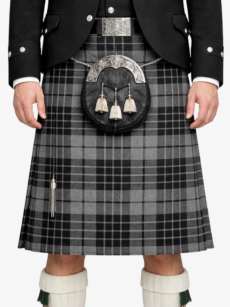 Grey Watch Tartan Kilt Model Front
