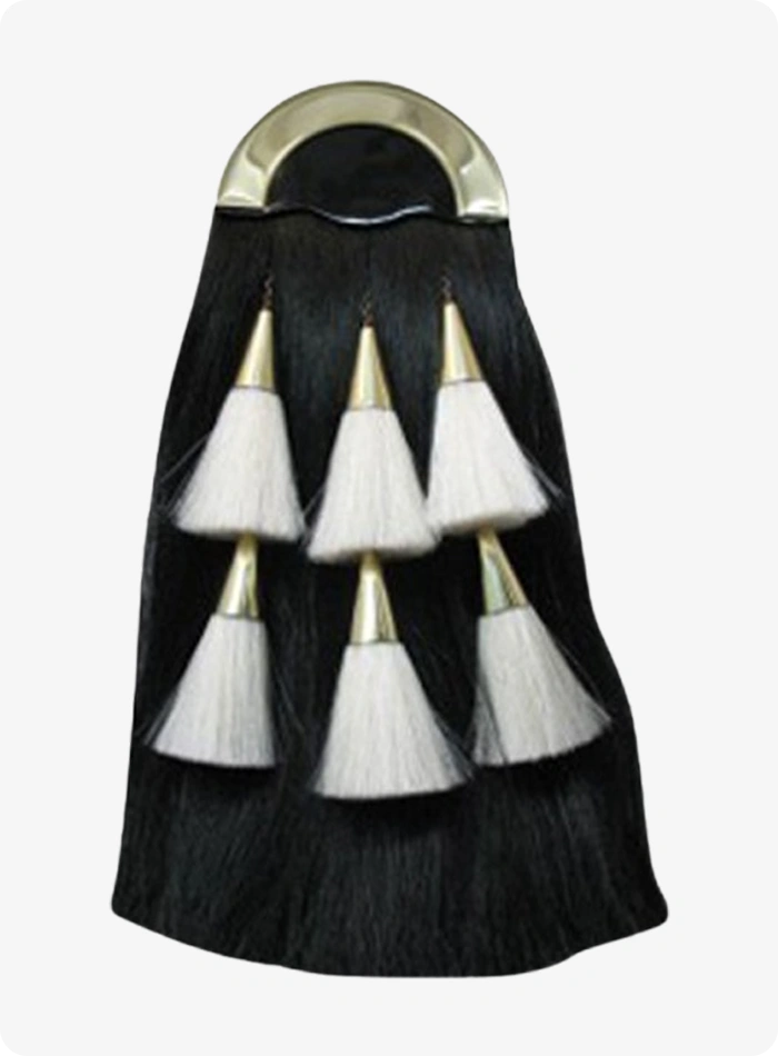 Custom Made Horse Hair Black Sporran With Six Tussles