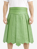 Light Green pleated skirt worn by a person on a white background