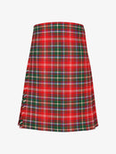 Red and green plaid kilt on a white background