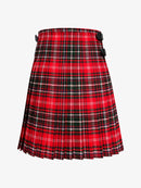 Red and black plaid kilt on a white background