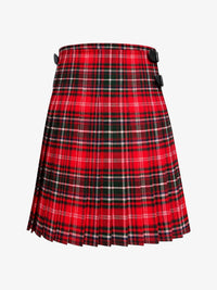 Red and black plaid kilt on a white background