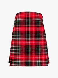 Red and green plaid kilt on a white background