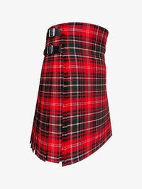 Red and black plaid kilt on a white background