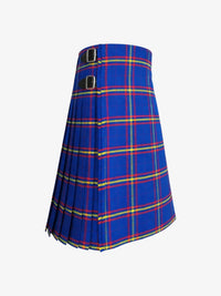 Blue plaid kilt with belt on a white background