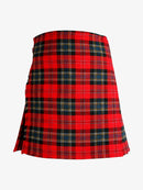 Red and black plaid kilt on a white background