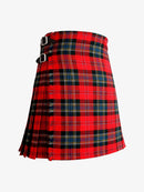Red and black plaid kilt on a white background