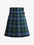 Plaid kilt with a belt on a white background