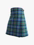 Plaid kilt with a buckle on a white background