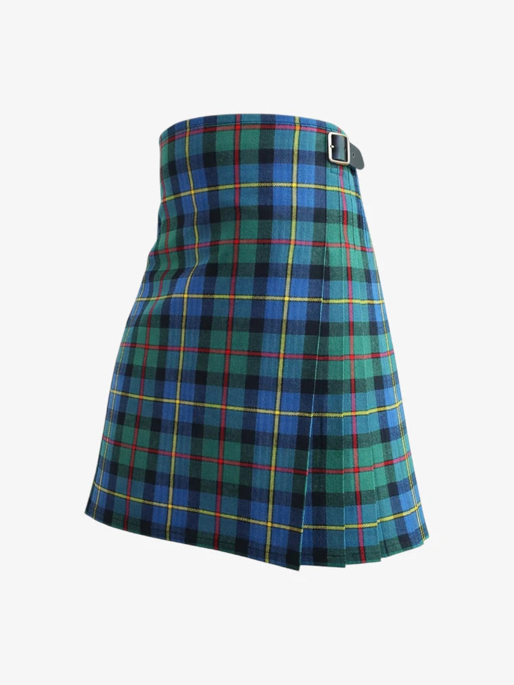 Plaid kilt with a buckle on a white background
