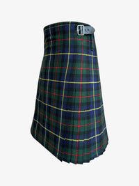 Plaid kilt with a belt on a white background